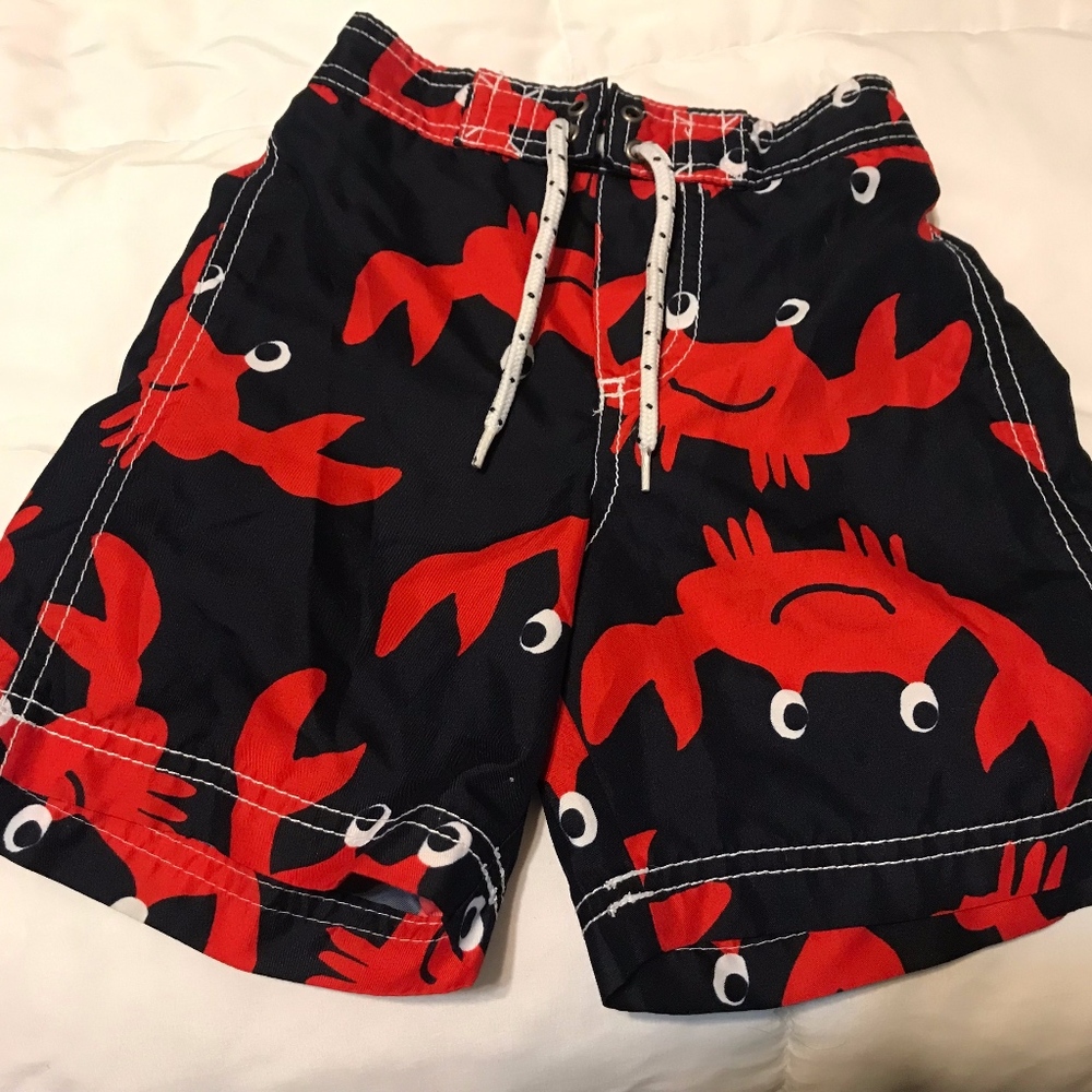 CARTER'S 3T SMILING CRAB RED/NAVY SWIM TRUNKS